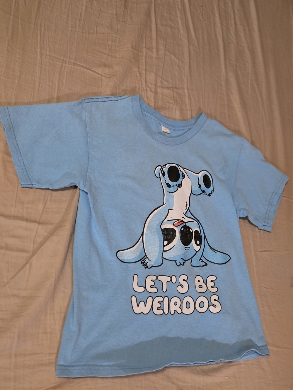 Disney Light Blue 'Let's Be Weirdos' Stitch Graphic Tee